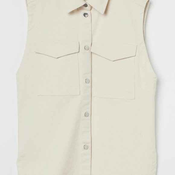 Cream Denim Vest (NEW) - Picture 3 of 3